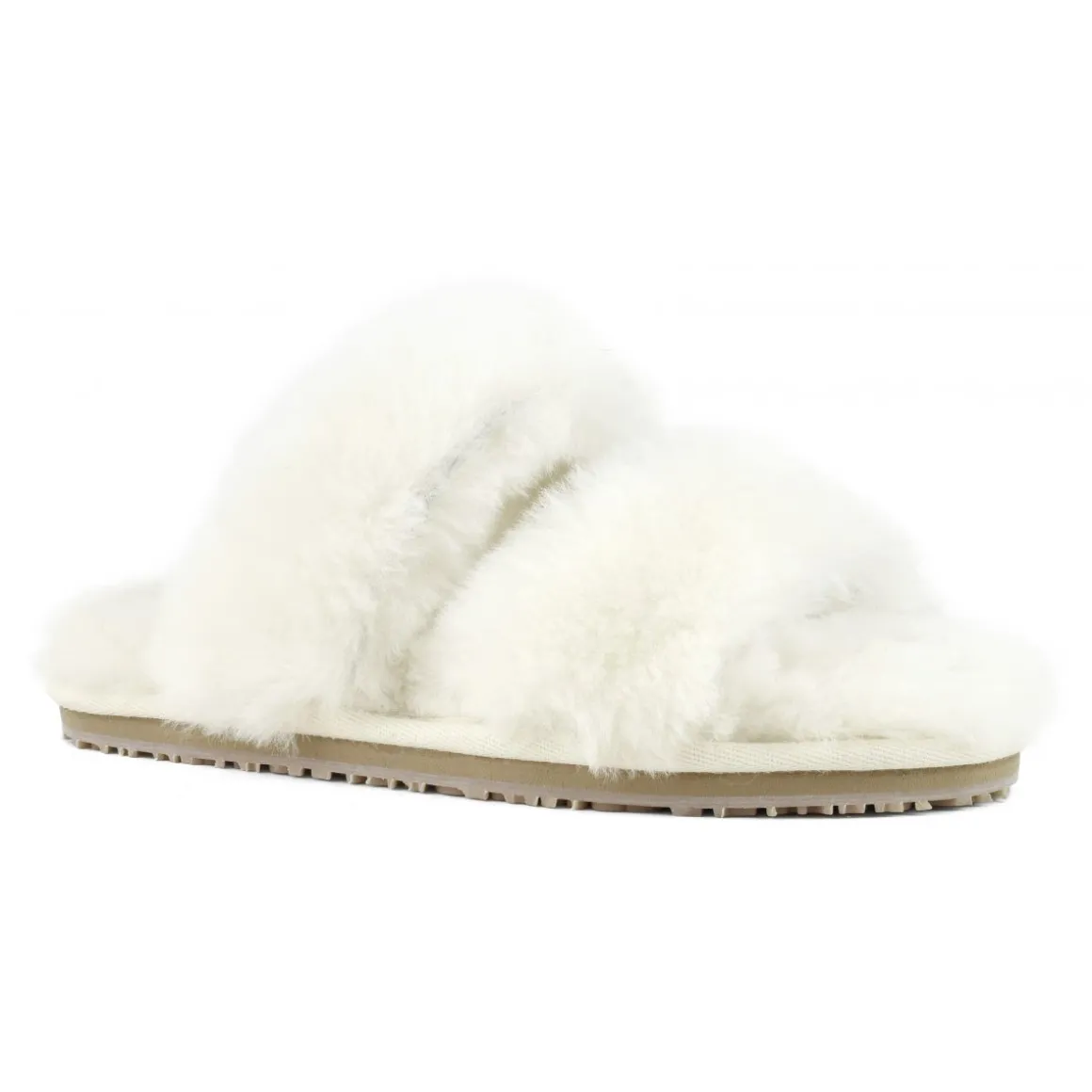 2 Stripes Sheepskin Fur Slipper