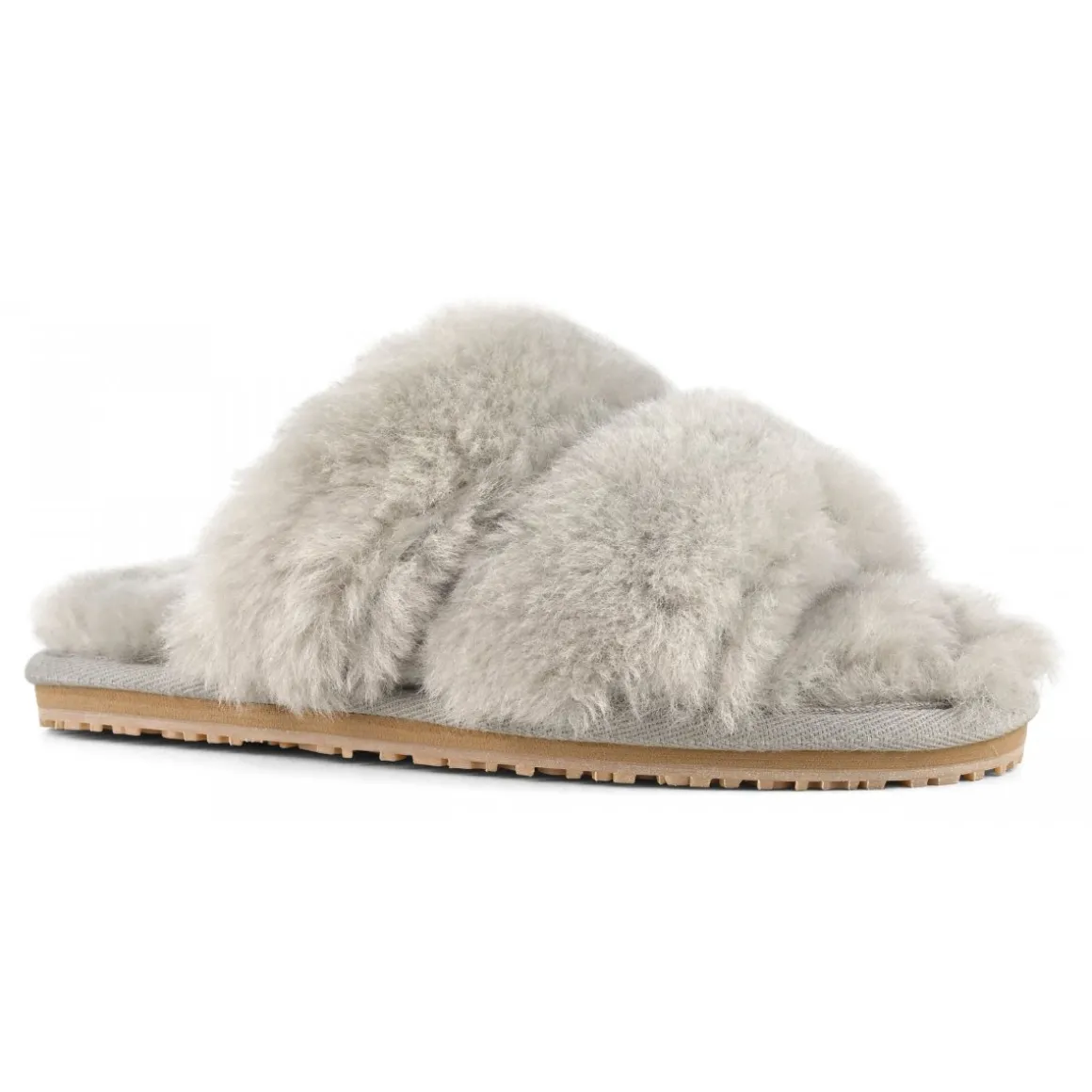 2 Stripes Sheepskin Fur Slipper