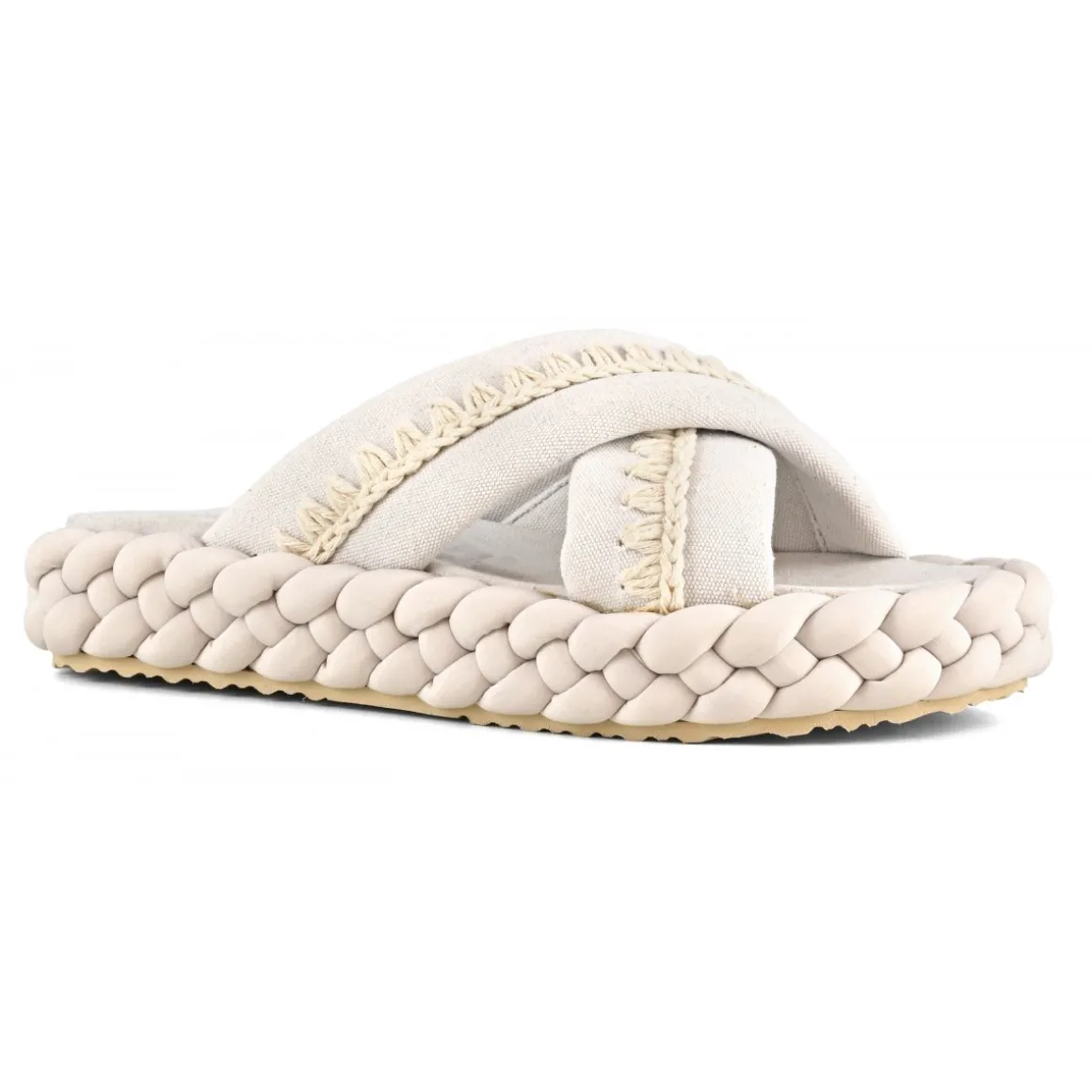 Braid Sandal Striped Fabric