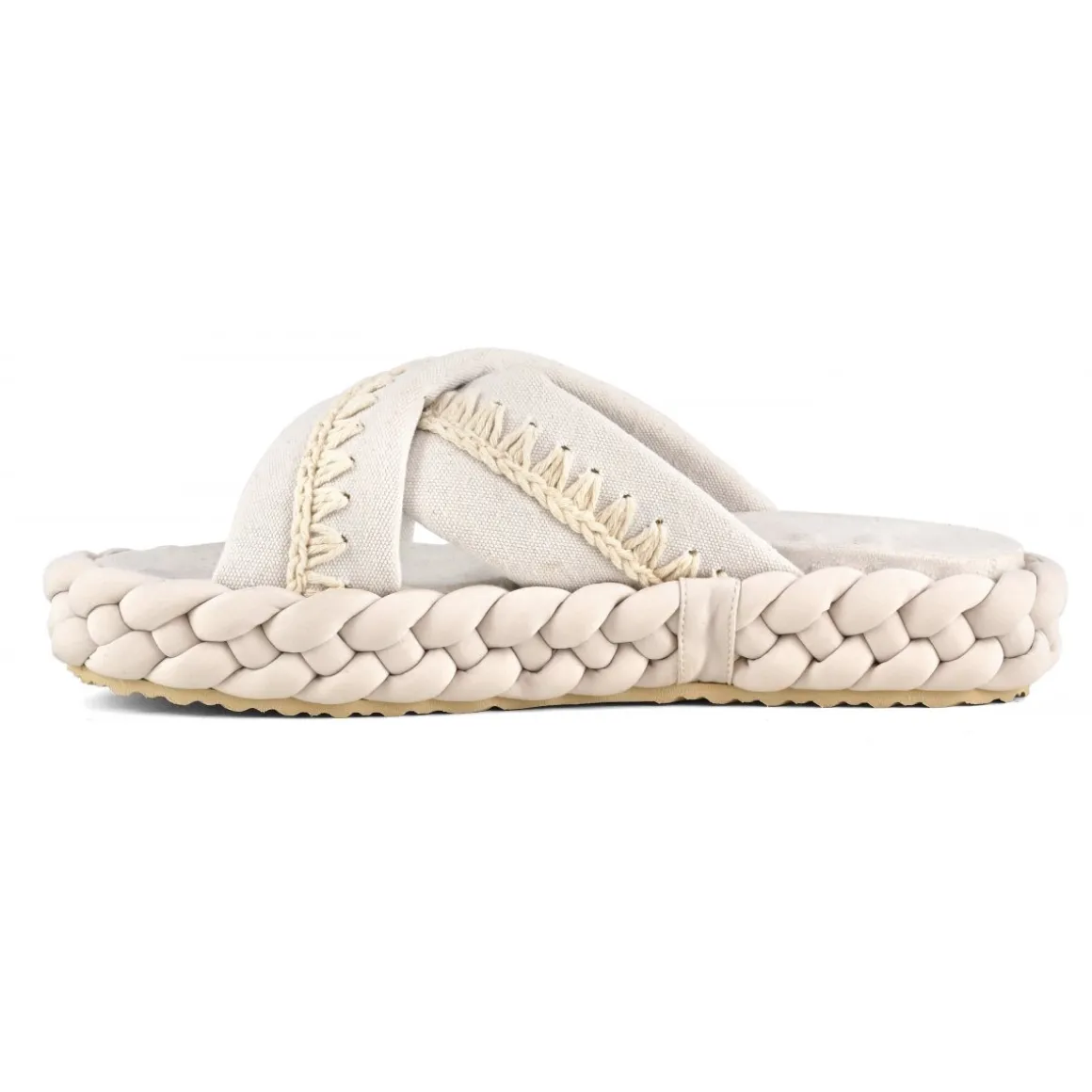 Braid Sandal Striped Fabric