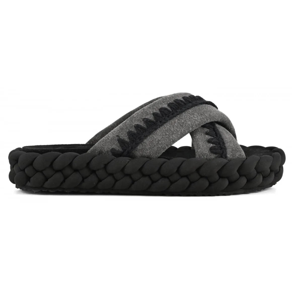 Braid Sandal Striped Fabric