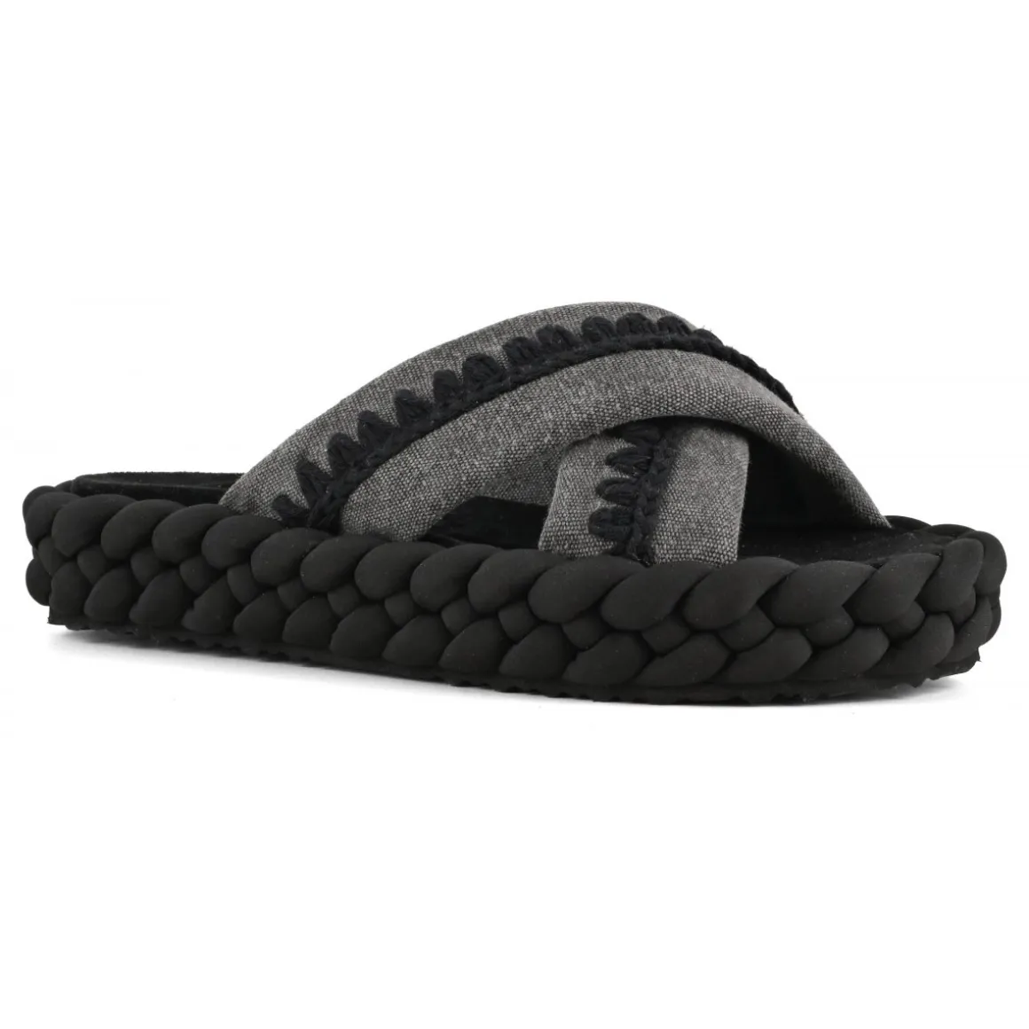 Braid Sandal Striped Fabric