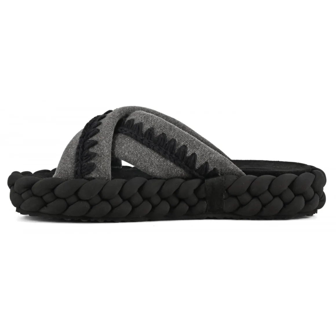Braid Sandal Striped Fabric
