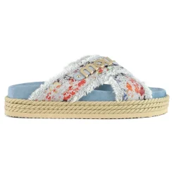 Criss-cross Rope Sandal Metallic Denim