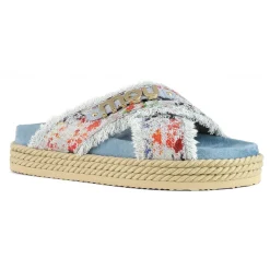 Criss-cross Rope Sandal Metallic Denim