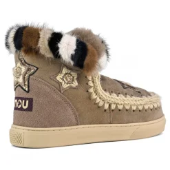 Eskimo Sneaker Star Patches & Mink Fur Trim