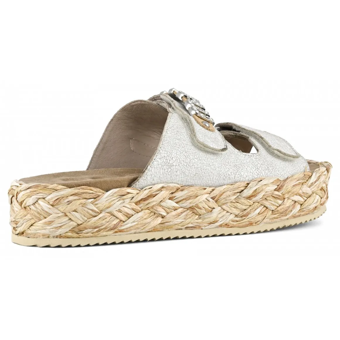 Raffia Braid Sandal Leather Upper