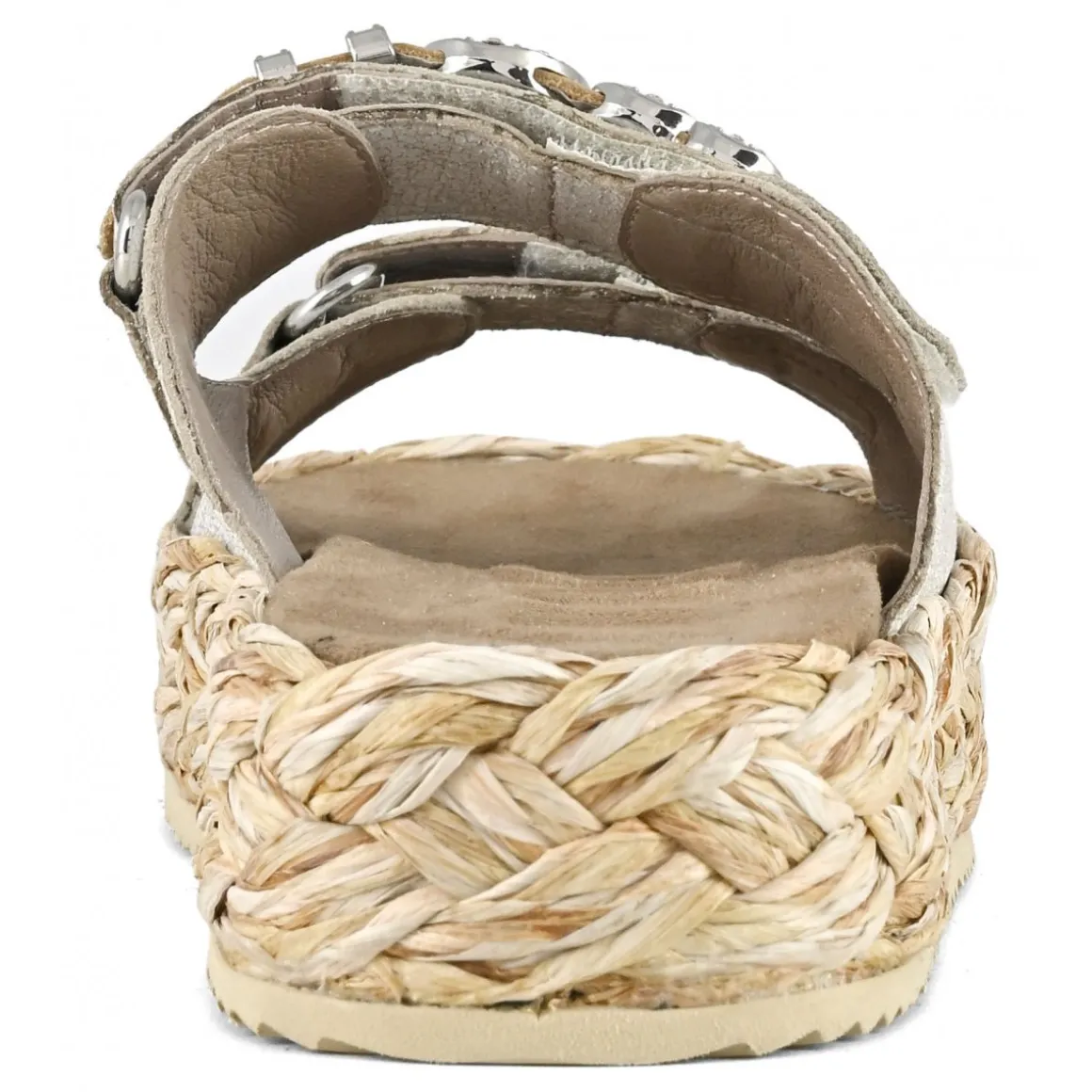 Raffia Braid Sandal Leather Upper