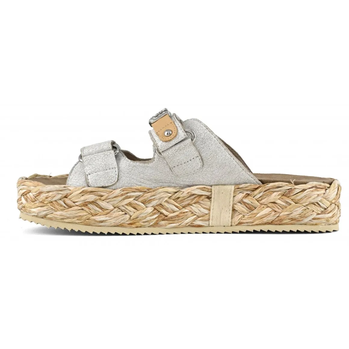 Raffia Braid Sandal Leather Upper