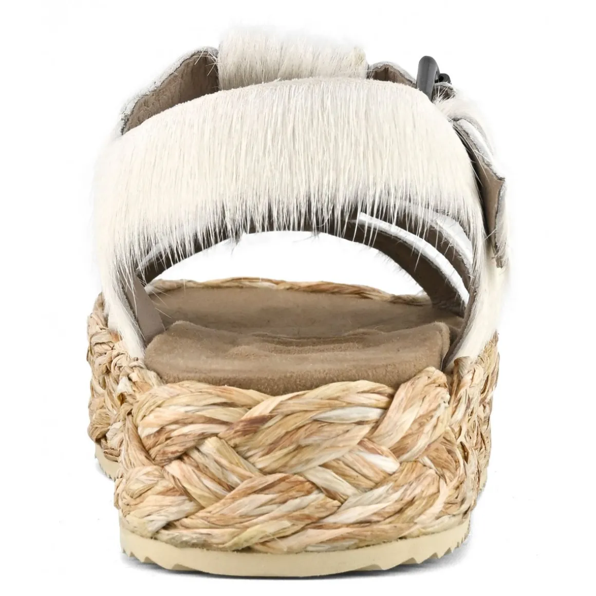 Raffia Braid Sandal Pony Hair Upper