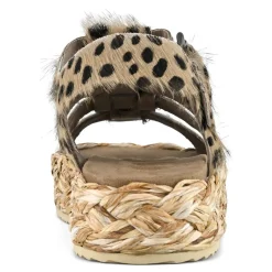 Raffia Braid Sandal Pony Hair Upper