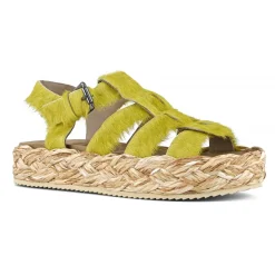 Raffia Braid Sandal Pony Hair Upper