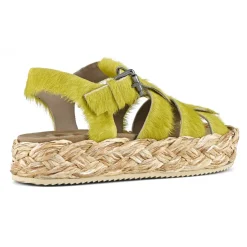 Raffia Braid Sandal Pony Hair Upper