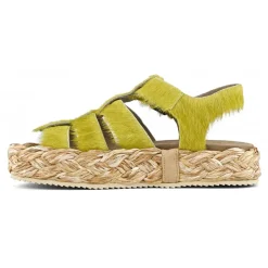 Raffia Braid Sandal Pony Hair Upper